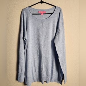 Lilly Pulitzer Women’s Oversized Split Seam Light weight sweater top blue medium